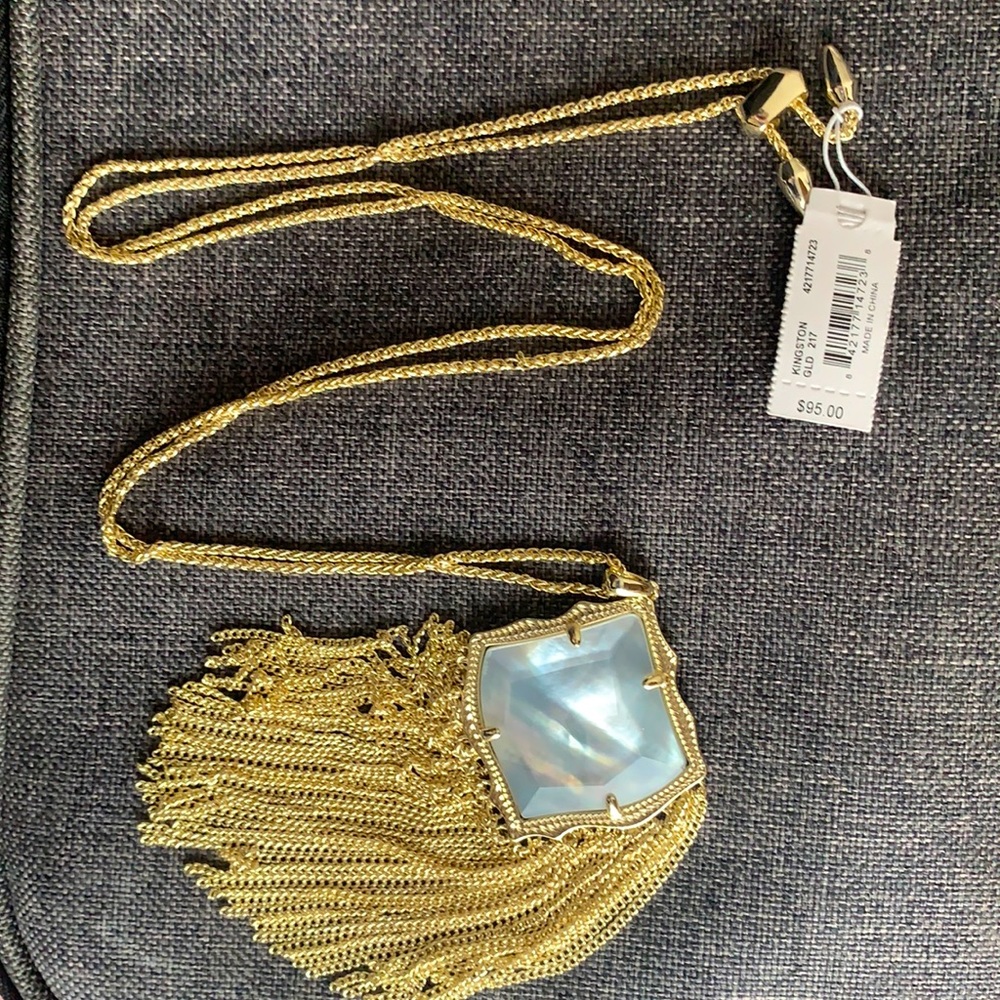 Kendra Scott Gold Kingston Necklace in Ivory MOP